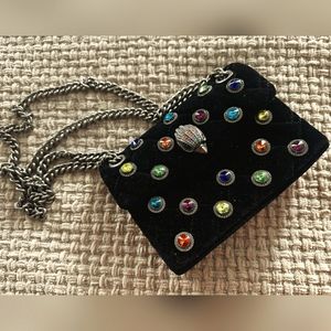 Kurt Geiger Black Crossbody Bag with Multicolor Jewels